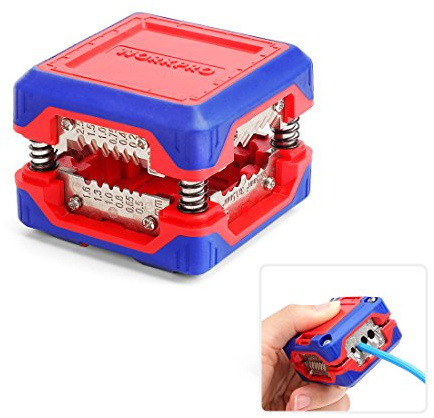 WORKPRO Pelacables Innovador, Caja Mágica, Herramienta de Desenvainado para Cable Sólido 6-24 AWG, SAT/RG6, RG59 Cable de Bajo Voltaje Universal 4-16 mm²