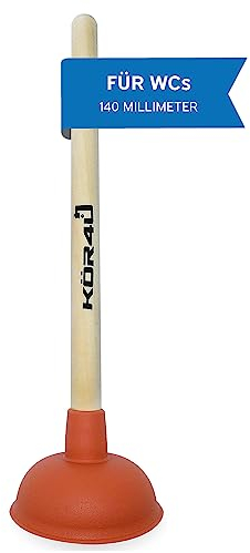 kör4u Pömpel 140mm optimal geeignet für die Toilette, für Bad, Küche, Dusche und Toilette, mit starker Saugleistung