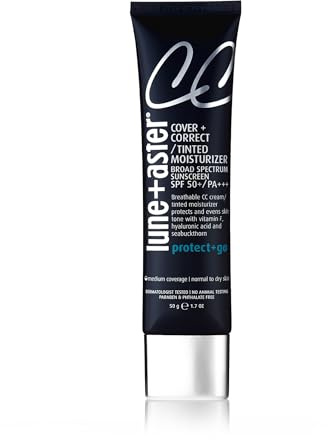 Lune+Aster CC Cream Broad Spectrum SPF 50 | Medium Coverage, Color Correcting Cream For A Dewy Glow - Golden Light, 1.7 Oz