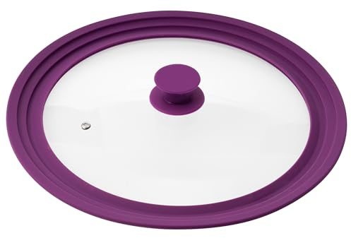 bremermann® Universal-Glasdeckel mit Silikonrand, 30/32/34 cm, groß (Lila)
