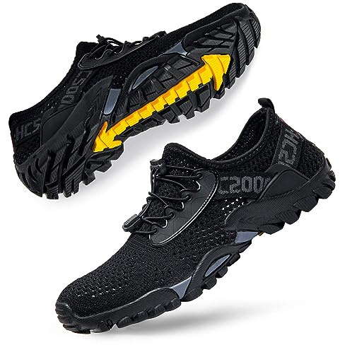 Men Water Shoes Quick Drying Women Water Hiking Swim Beach Shoes for Sailing Kayaking Surfing All Black