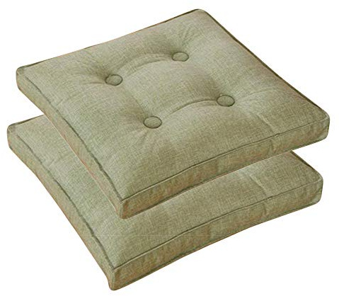 Sitzkissen-Set, bunt, für Garten, Esszimmerstühle, Zuhause, Küche, Stuhlkissen, gepolstert, Outdoor, Stuhlkissen, waschbar (grün, 40 x 40 cm)