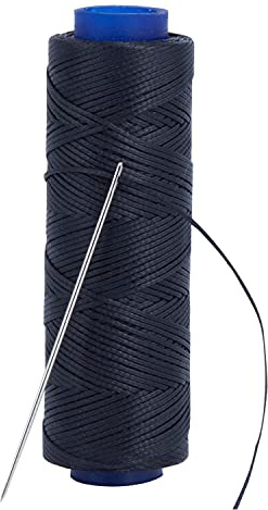 Shelver Waxed Thread, Strong Thread for Leather, Upholstery, Shoe, Bag, incl. NEEDLE (Colour: BLACK)