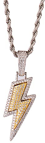 HCMA Hip Hop Blitz Anhänger Halskette mit Zirkon Tennis Kette Iced Out Bling Hip Hop Halsketten für Männer Frauen Schmuck Geschenk