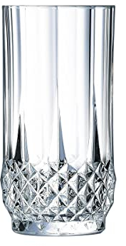 Cristal d'Arques Paris - Collection Longchamp - 6 Verres Hauts 28cl en Kwarx - Brillance, Transparence et Haute Résistance - Moulures Iconiques - Fabriqués en France