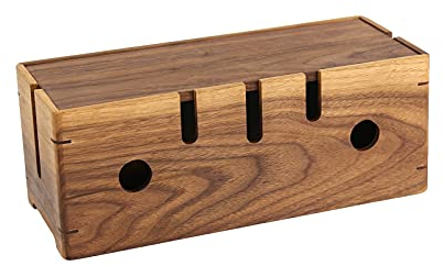 Kabelbox Hölzerner Kabel-Organizer-Abdeckung verstecken Box-Desktop-Kabelmanagement-Box Rechteckige Machtstreifen Aufbewahrungsbox, um die Überspannungsabdeckung auf dem Schreibtischboden zu verbergen