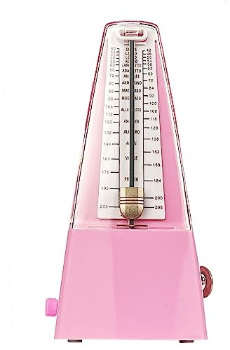 SOLO Mechanisches Metronom mit Akzentglocke, Präziser Takt und Kräftiger Klang, geeignet für Klavier, Gitarre, Schlagzeug, Saxophon, Trompete, Cello, etc（Rosa）