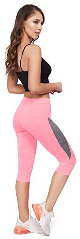 FUTURO FASHION Legging de Sport Taille Haute pour Femme Longueur 3/4 – Vêtements de Sport pour Femme Pantalon de Yoga Capri Legging Court pour Gym, Yoga, entraînement, vélo, Course