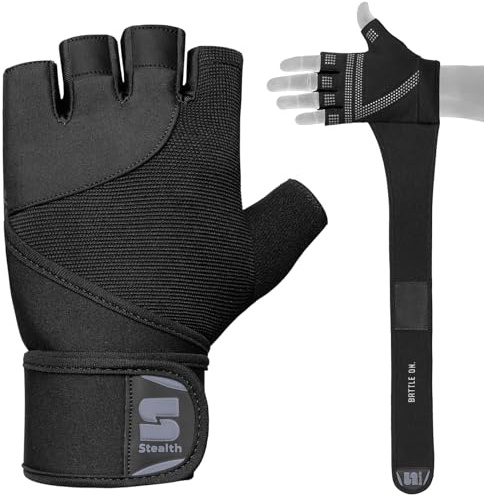 Stealth Sports Fitnesshandschuhe, Gewichtheberhandschuhe Atmungsaktive, Antirutsch Trainingshandschuhe mit Handgelenkstütze Männer Frauen, Gewichtheberhandschuhe Fitnessstudio, Radfahren