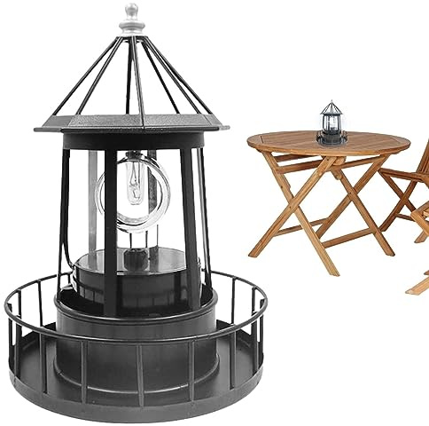 Faro a energia solare LED | Lampade rotanti a LED impermeabili,Faro rotante a 360 gradi, decorazione esterna, case luminose, decorazioni per cortile
