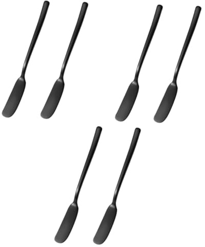 ABOOFAN 6pièces Couteau à Beurre Acier Ustensiles De Cuisine Pour Tartiner Fromage Noir