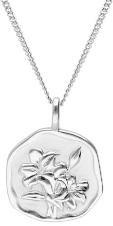 trendor Halskette mit Monatsblume Mai 925 Silber Rhodiniert 68000-05 | zauberhafter Halsschmuck für Damen, edles Accessoire und schöne Geschenkidee