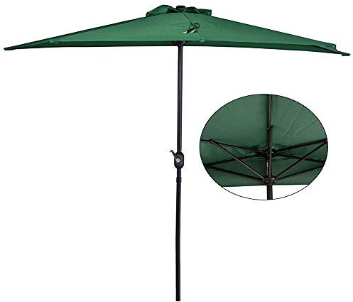 VEAUAS Ombrellone da giardino per esterni | 2,7 m | Con manovella/Rotondo/Protezione UV/Anti-pioggia leggera, Parasole compatto per spiaggia/Gazebo/Balcone/Terrazza/Tavolino/Pesca/Market-senza base