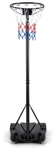 GYMAX Basketballkorb ohne Rückwand, 260–305 cm höhenverstellbarer Basketballständer mit befüllbarer Basis & Rädern, Basketballanlage für Jugendliche & Erwachsene, für Drinnen & Draußen