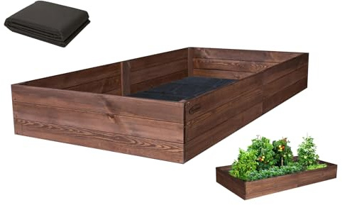 Finesse Carré Potager Extérieur en Bois Imprégné 240x100x27 cm avec Feutre de Drainage