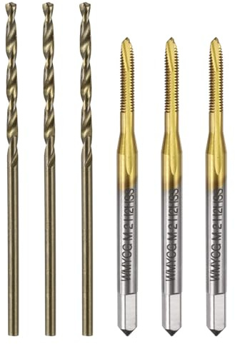 QUARKZMAN 3Stk M2x0,4 Spiralbohrer 3Stk 1,6mm Spiralbohrer | Metrischer Gewindebohrer-und Bohrersatz mit Spiralspitze titanbeschichtet
