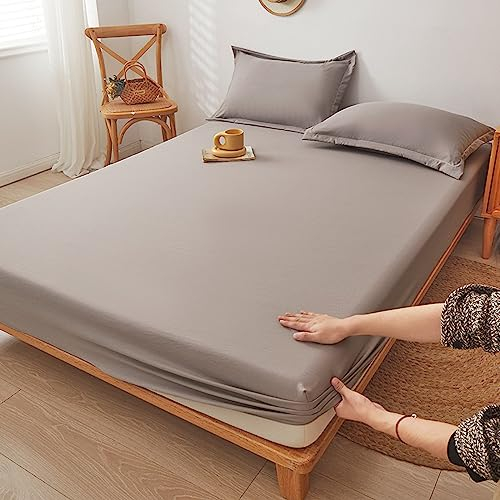 HAIBA Luxus Spannbettlaken 180x200 Betttuch aus weicher Baumwolle - für Boxspringbett & Wasserbett oder Matratzen bis 30cm Höhe - bequemes Spannbetttuch - Perfekte Matratzenpassform
