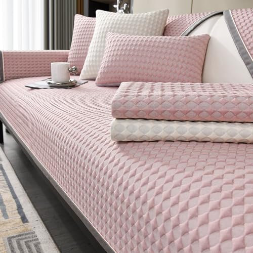 Gluhbirnen Couch Überzug, Sofadecken für Sitzfläche, Sofaläufer, Kaiserliche Konkubine, Sofaschoner rutschfest, Sofa Schoner, Anti Slip Sofa Cushion, Decke für Sofa,Couch Überzug, Rosa, 120 * 180CM