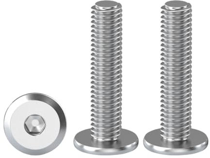 Drenky Viti di Connessione per Mobili, Viti Testa Piatta M5 X 25 mm 20 Pezzi Viti a Testa Piatta Esagonale In Acciaio Inox A2 V2A Viti a Testa Semicircolare Viti a Macchina con Esagono Incassato
