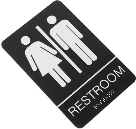 BELLIFFY Einfach Zu Installierendes Toilettenschild Unisex-männer-badezimmertürschilder Acryl-toilettenbeschilderung Korridorschild