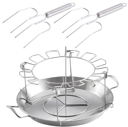 Rejilla para muslos de pollo,Rejilla para muslos de pollo | Rejilla de parrilla de acero inoxidable para muslos y alitas de pollo | Soporte de maja de 12 ranuras, accesorios de parrilla antiadherentes