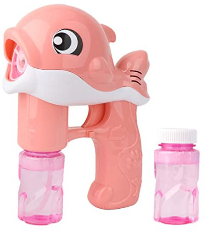 KOMBIUDA Elektrische Delfin Seifenblasenmaschine Mit Licht Und Musik Automatik Bubble Maker Für Junge Mädchen Tragbarer Bubble Blower Spielerisches Outdoor Indoor-Spielzeug Inkl Flaschen