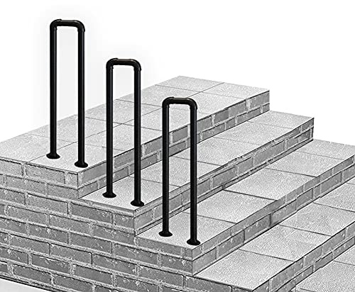 Marchepied d'extérieur pour 1 marche en fer forgé noir mat pour terrasse, jardin, terrasse, balcon, transition pour plus de sécurité et de style