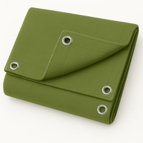 UK Eco Green Canvas Heavy Duty Cotton Tarpaulin Cover Boat Log Store Roofing Sheets (Green, 2m x 4m)