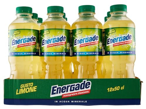 Energade, Bevanda Reintegrante 12x0,5L, Gusto Limone, Con Sali Minerali, Perfetta Per L'Attività Fisica, Formato On-the-Go per Idratazione Post-Sportiva