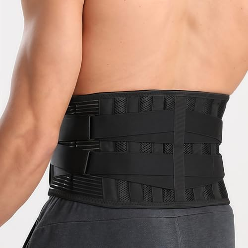 DAWOOWF Fascia lombare supporto schiena,busto ortopedico lombare per uomini e donne,fascia elastica lombare regolabile per il dolore da sciatica, ernia del disco (L)