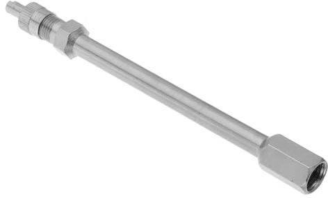 Ventilverlängerung 100mm Legierung Silber für Auto und Lkw | Schnellanschluss für Reifenfüller, 100mm Ausführung, mit Werkzeugkappe, für Luftkompressor