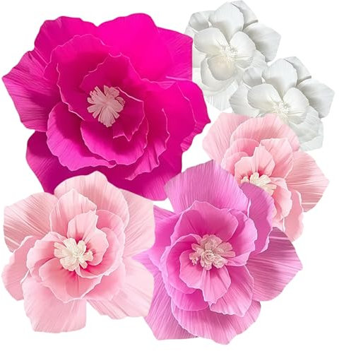 Mrltau 6 Stück Papierblumen Deko, Aesthetic Room Decor, Gartenparty Deko, Party Deko Geburtstag Set für Hochzeit Geburtstag, Tischdeko Geburtstag(30 cm & 25 cm)