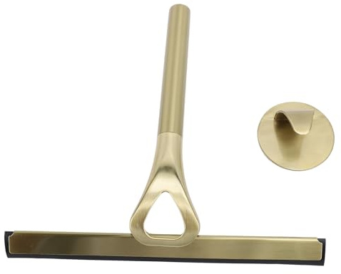 Fensterabzieher, Glaswischer, Duschabzieher, Schrubber, Edelstahl 304, Silikon für Badezimmer, Spiegel, Fenster, Auto (Gold)