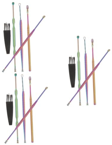 VALICLUD 3 Sets Ear Wax Removal Kit Ear Cleaning Tool for Adults Premium Stainless Steel Lightweight and Portable Easy to Clean Smooth Finish for Wax Removal