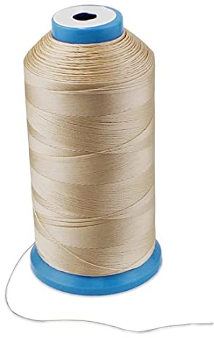Hilo de nailon reforzado para coser a mano en exteriores, asientos de cuero, bolsos, zapatos, lona, tapicería y máquina de coser (beige). Hilo de nailon para overlock. de para máquina
