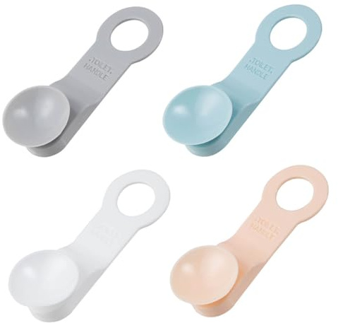 SOPOTUTU 4 pièces Poignées de Couvercle de Toilette avec Ventouse Puissante Lève-siège Pratique pour Lunette de Toilette Accessoires de Salle de Bain Anti-salissure Adapté Plupart des