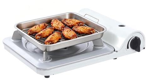 Gasgrill Gaskocher 1-flammig, Butan Campingkocher mit Koffer 3500W
