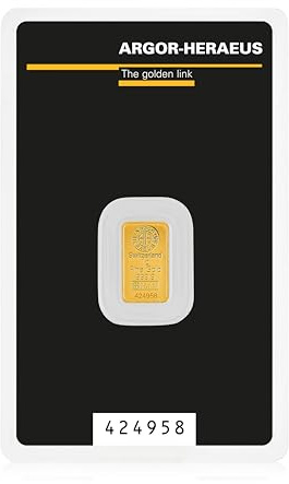 1 Gramm Goldbarren Argor-Heraeus + Echtheitszertifikat - 1g Gold - Feingold 999.9 - Prägefrisch - LBMA - Neu
