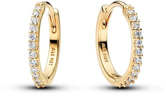 Pandora Timeless Funkelnde Mini-Creolen mit 14K vergoldeter Metalllegierung und Zirkonia, 264649C01