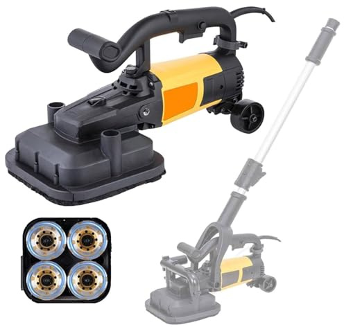 Molinillo y pulidor de hormigón, máquina pulidora de terrazo de 4 cabezales, potencia de 8 pulgadas, 3800 W, 0-6000 RPM para acabado de piedra y hormigón