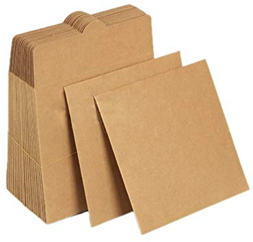 Zeato [30 paquets] papiers kraft vierges, pochettes pour CD, carton d'enveloppes pour DVD 12,7 x 12,7 cm