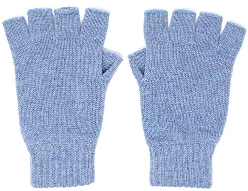 Graham Cashmere - Fingerlose Damen-Handschuhe aus Kaschmir, hergestellt in Schottland, in Geschenkverpackung, denim-blau, One size