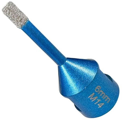 EDW Diamant Fliesenbohrer 6 mm x M14, Fliesenbohrkrone für Fliese, Wandfliese, Feinsteinzeug, Naturstein, Keramik und Glas für Winkelschleifer Premiumqualität