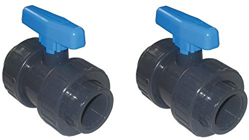 well2wellness® PVC-Kugelhahn - Innengewinde x Innengewinde 1 1/2 - 2 Stück (200005-2)