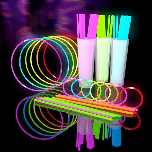 Knicklichter Party Set - 20 cm Leuchtstäbe für Halloween, Konzerte, Silvester, Gastgeschenke & Spiele - Glow Sticks von Party Dragon - Mehrfarbig, 300 Stück