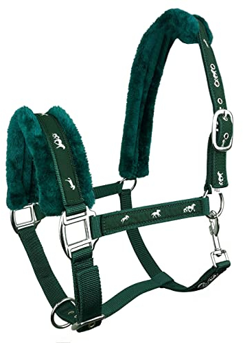 York Halfter Softy mit Plüschpolsterung Stallhalfter Pferdehalfter Teddyfleece (Cob, grün)