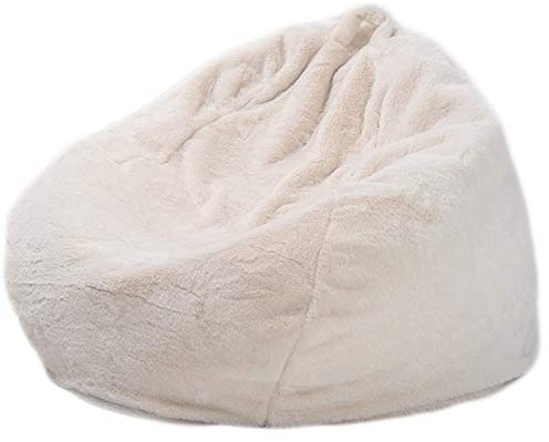 DTLEO Sitzsack Aufbewahrungstasche Klassischer Sitzsack aus Kunstpelz,(ohne Füllung) zum Sitzen und Liegen Outdoor & Indoor für Kinder & Erwachsene viele,Weiß