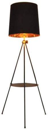 BarcelonaLED Lámpara de Pie Trípode con Estante Metal Diseño Moderno Nórdico Pantalla Retro Vintage Altura Ajustable con Casquillo E27 Interruptor de Pie para Salón Dormitorio Estudio