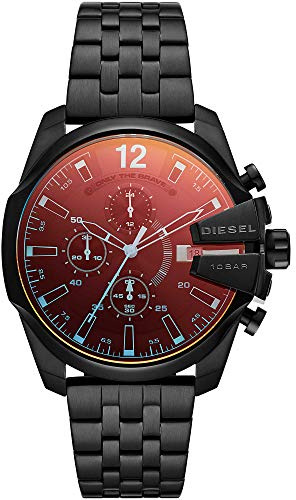 Diesel Orologio Baby Chief da uomo, movimento cronografo, cassa in acciaio inossidabile nero da 43 mm e bracciale in acciaio inossidabile, DZ4566