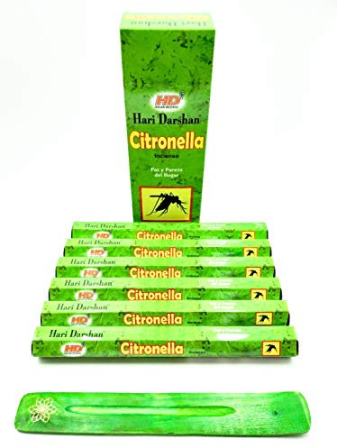 120 varitas de incienso de (citronella) citronela anti mosquito varitas de incienso de joss 120 varillas de incienso de fragancia casera de joss sticks con cenicero colector de cenizas